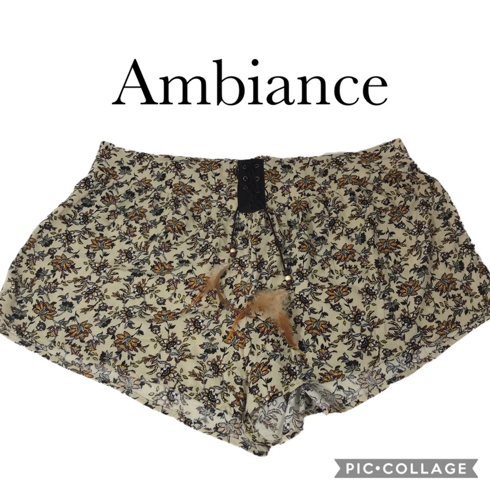 Ambiance feather tie shorts sz 3X